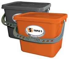 SSS NexGen PK/HL 3-Gal Orange Clean Mop Bin w/Lid, 3/Cs. | Triple S