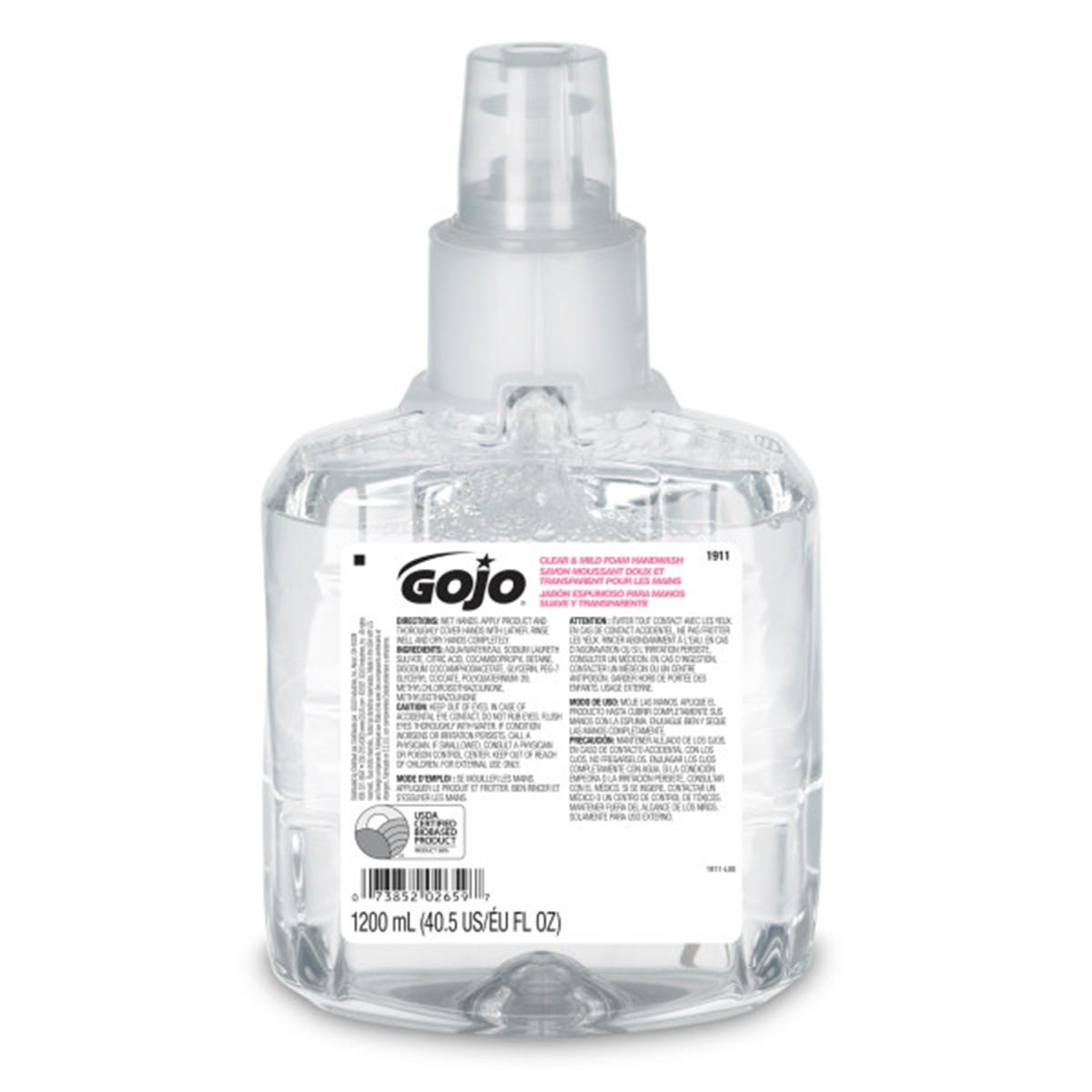 GOJO® Clear & Mild Foam Handwash (1911-02), 2/1200 mL