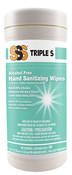 SSS Hand Sanitizer Wipes, 7"x6", 6/