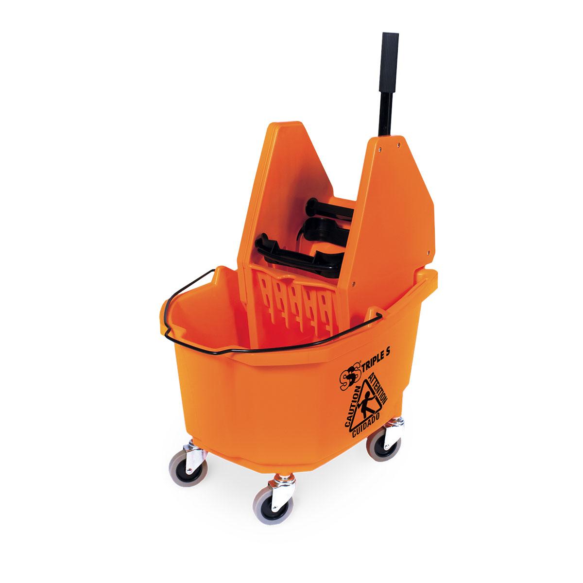 サムキリリン SSS HD Down Press Wringer Bucket Combo, 35 Qt., Orange, 1/Cs