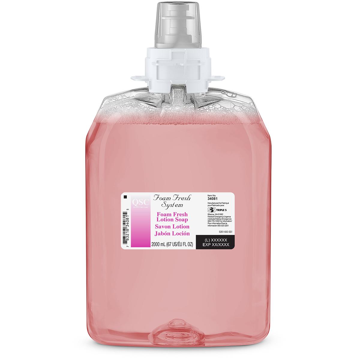 SSS Foam Fresh Lotion Soap, Red, 2000 mL, 2/cs | Triple S