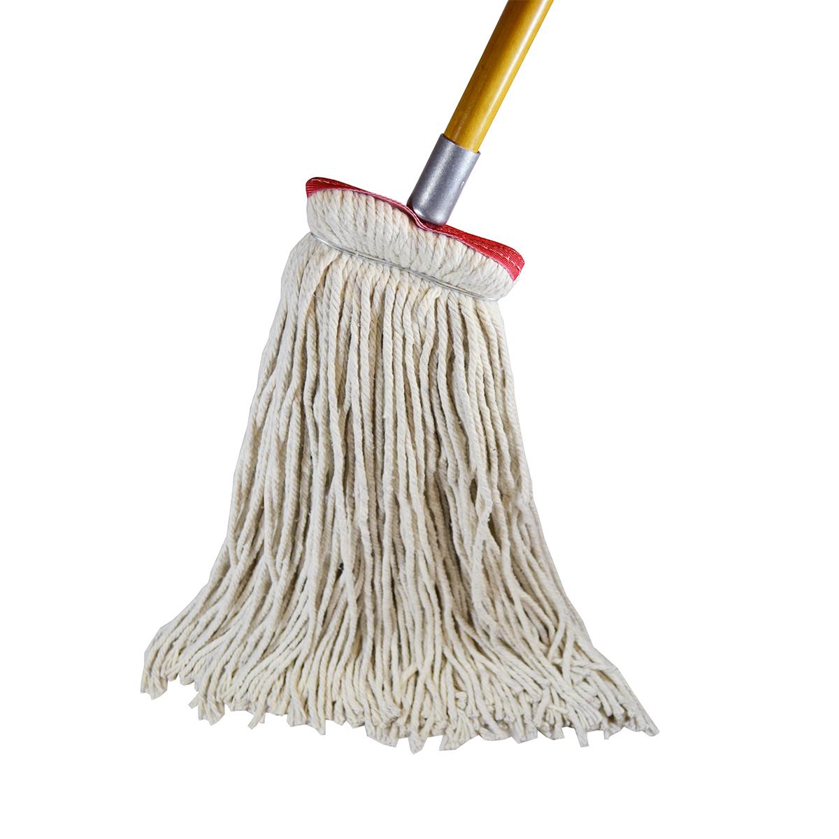 sss SSS 4 Ply Cotton Wet Mop Sta-Flat Cut-End, 16 oz., 12/cs | Triple S