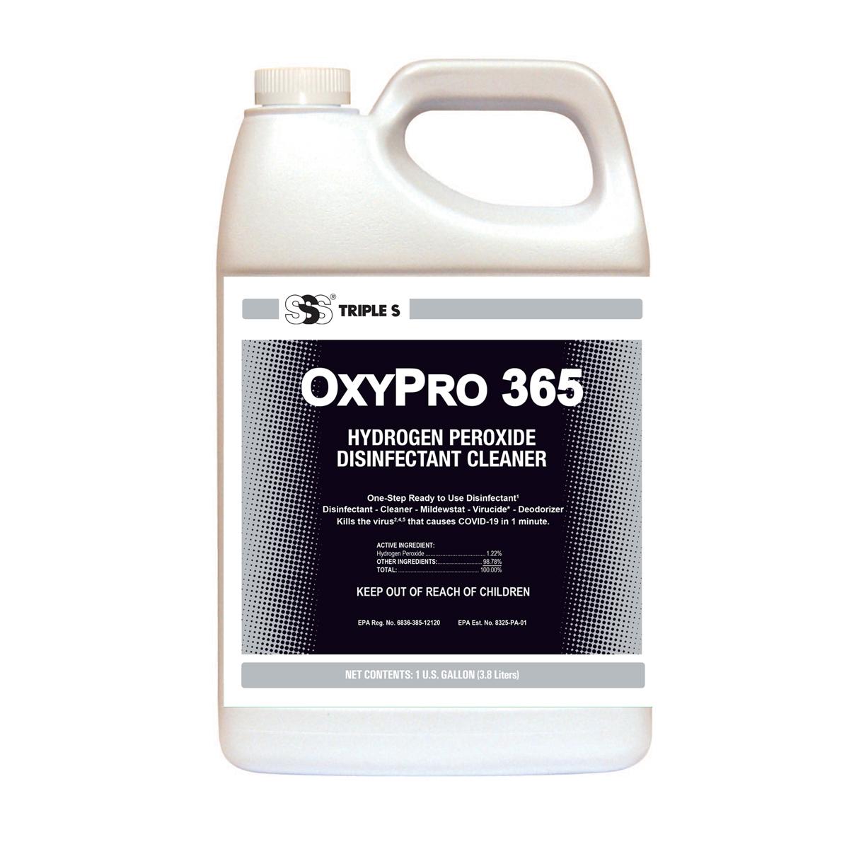 SSS OxyPro 365 Hydrogen Peroxide Disinfectant Cleaner, 1 Gal., 4/Cs.