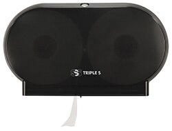 SSS Sterling 2.0 Twin Jumbo Roll Tissue Dispenser, Black, 4/Cs